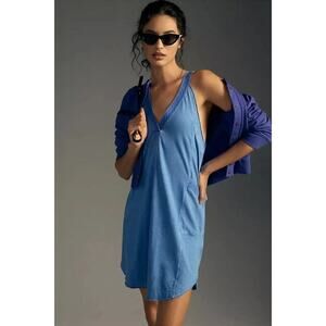 Daily Practice by Anthropologie The Carlie V-Neck Sapphire Mini Dress Size XS